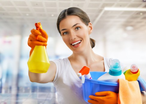 Cleaning and recycling operations at Finchley Cleaners with sorted materials