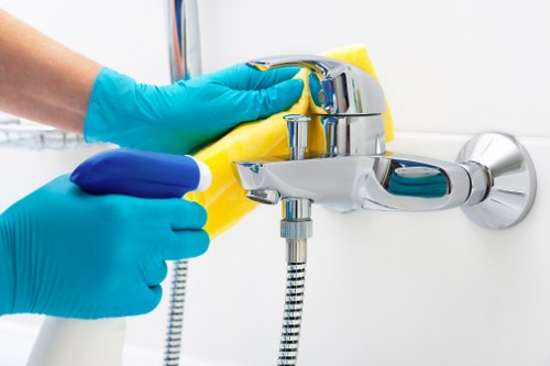 Low-moisture carpet cleaning method in a Finchley property
