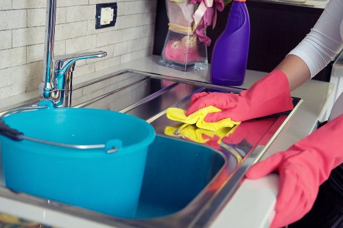 Waste handling and safety compliance during cleaning work
